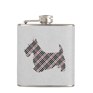 Plaid Scottish Terrier Scotty Dog Hip Flask