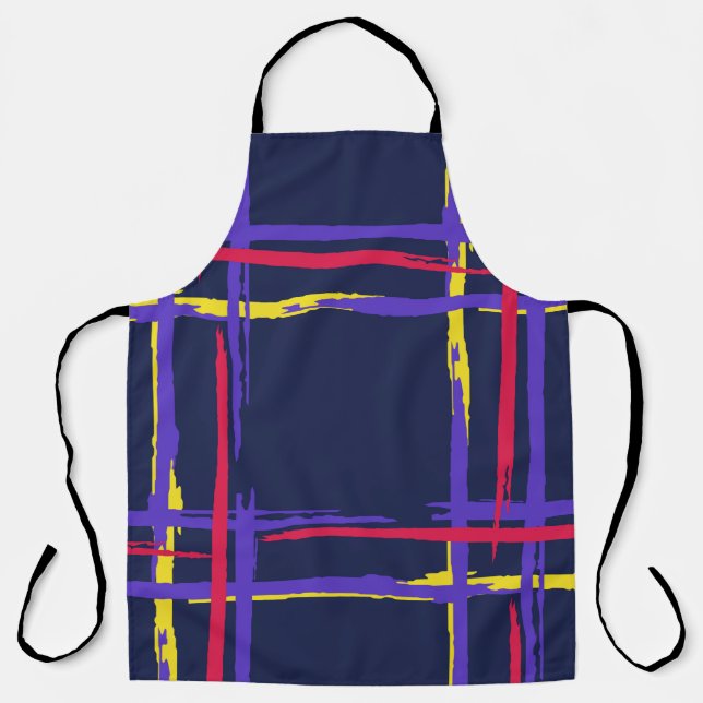 Plaid. Seamless Grunge Stripes. Abstract Texture w Apron (Front)