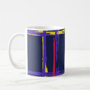 Plaid. Seamless Grunge Stripes. Abstract Texture w Coffee Mug