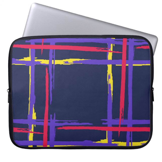 Plaid. Seamless Grunge Stripes. Abstract Texture w Laptop Sleeve (Front)