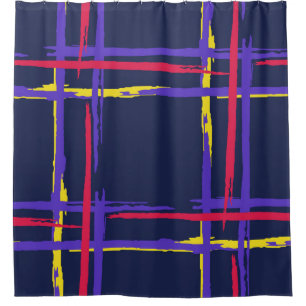 Plaid. Seamless Grunge Stripes. Abstract Texture w Shower Curtain