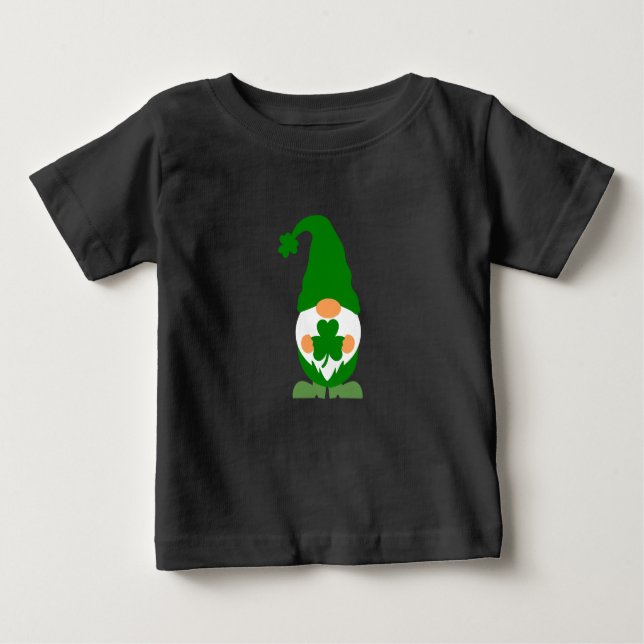 Plaid Shamrock Gnome – St. Patrick’s Day Baby Baby T-Shirt (Front)