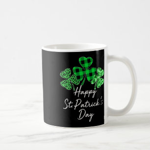 Plaid Shamrock Leopard Camouflage Happy St Patrick Coffee Mug