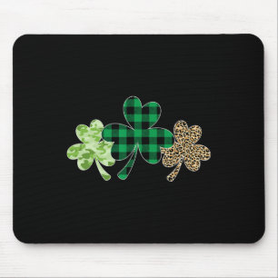 Plaid Shamrock Shirt Leopard Camouflage Fun St Pat Mouse Pad