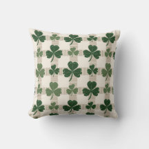 Plaid Shamrock St. Patrick’s Day Throw Pillow