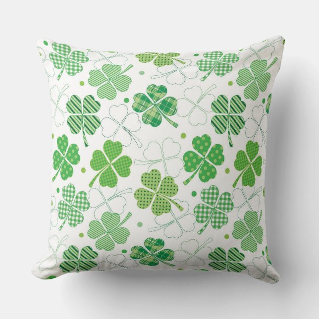Plaid Shamrocks Cushion (Front)