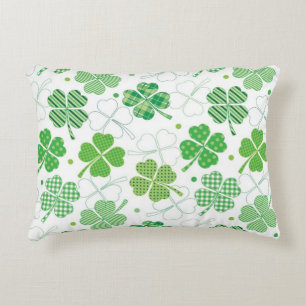 Plaid Shamrocks Decorative Cushion