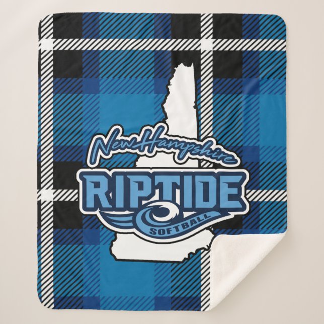 Plaid Sherpa Blanket (blue) (Front)