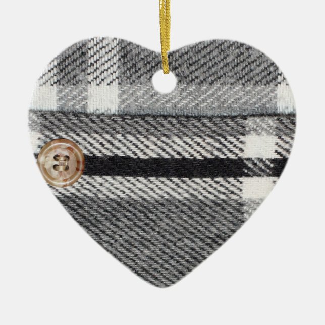 Plaid Shirt Ceramic Ornament (Front)