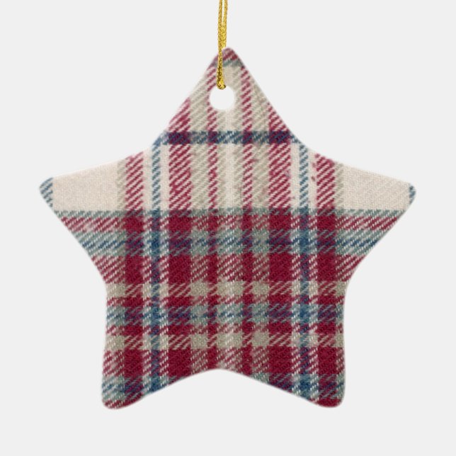 Plaid Shirt Ceramic Tree Decoration (Front)