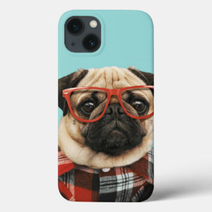 Plaid Shirt Pug iPhone 13 Case