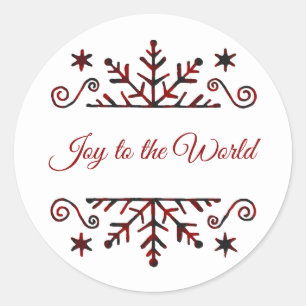 Plaid snowflake classic round sticker
