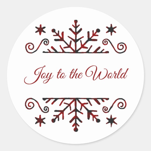 Plaid snowflake  classic round sticker (Front)