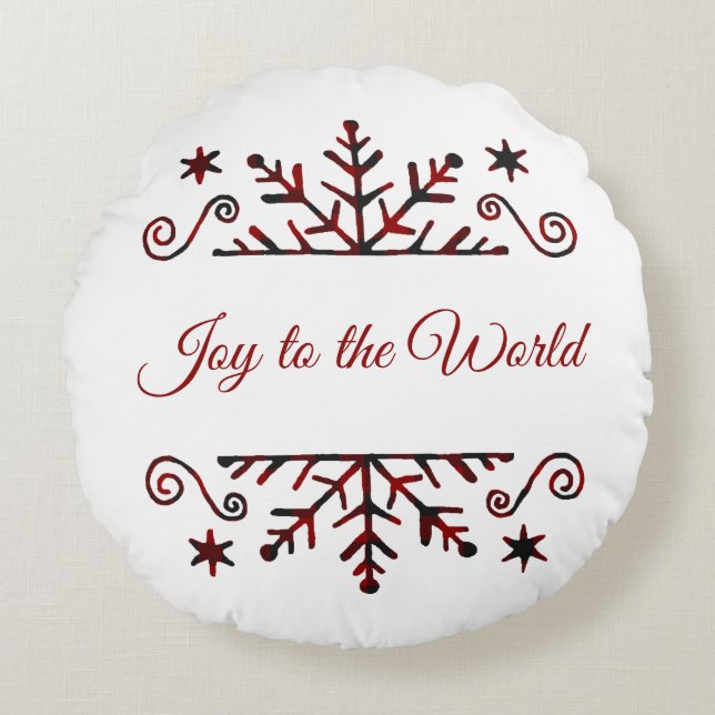 Plaid snowflake  round cushion (Front)