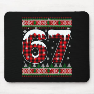 Plaid Snowflake Six Seven Christmas 67 Meme Mouse Pad
