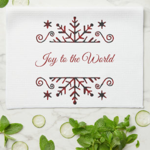 Plaid snowflake tea towel