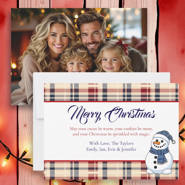 Plaid Snowman Photo Template Christmas (Creator Uploaded)