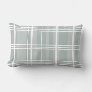 Plaid Soft Sage & Teal Shades Duvet Cover Lumbar Cushion