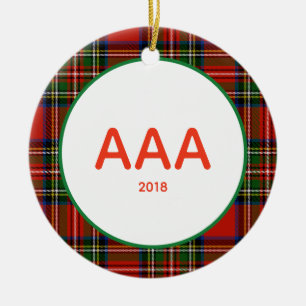 Plaid Sorority Ceramic Ornament