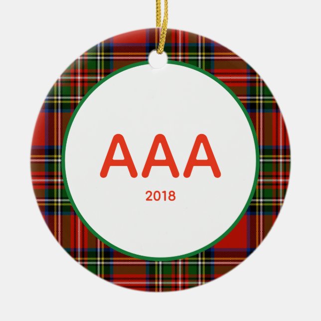 Plaid Sorority Ceramic Ornament (Front)