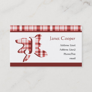Plaid Splash Profile Card: Brick Red Business Card
