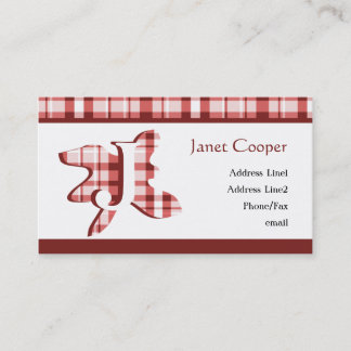 Plaid Splash Profile Card: Brick Red Business Card