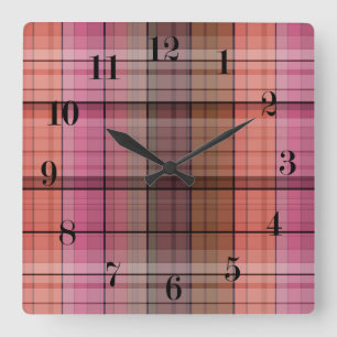 Plaid Square Wall Clock