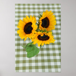 PLAID SUNFLOWER POSTER
