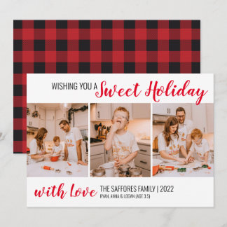 Plaid Sweet Holiday Christmas Holiday Photo Card