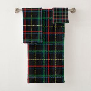 plaid tartan bath towel set