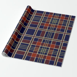 Plaid Tartan Blue and Red Wrapping Paper