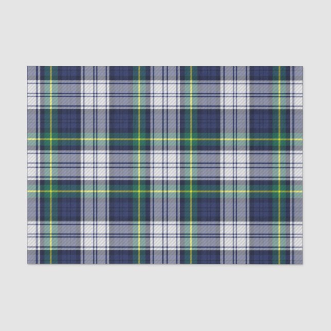 Plaid Tartan Blue Green  Tissue Paper (Front)