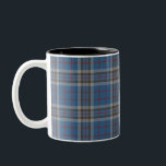 Plaid Tartan Blue Grey Check Clan Thompson Rustic Two-Tone Coffee Mug<br><div class="desc">Classic coffee mug featuring the popular traditional clan Thompson Scottish plaid pattern. This classic elegant plaid pattern makes this hot chocolate cup an appreciated gift to every true coffee or tea lover on any special occasion or treat yourself</div>
