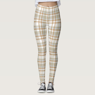 Plaid tartan checkered pattern leggings