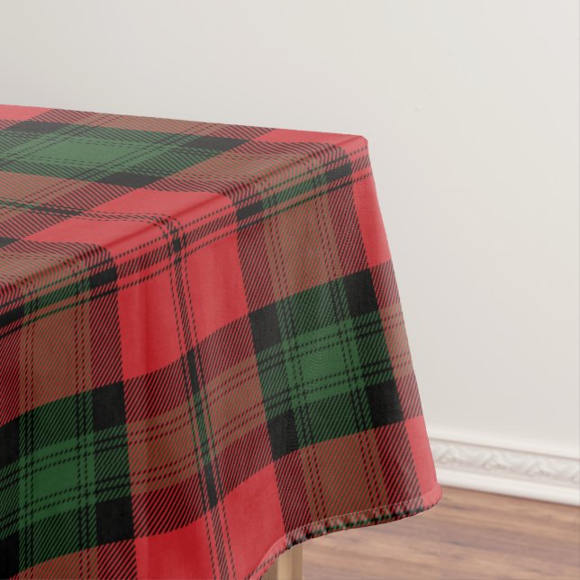 Plaid Tartan Clan Kerr Red Green Chequered Tablecloth (In Situ)