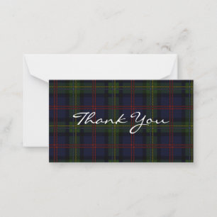 Plaid Tartan Clan Malcolm Thank You Card