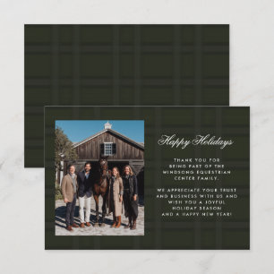 Plaid Tartan Equestrian Barn Ranch Business Thank You Card