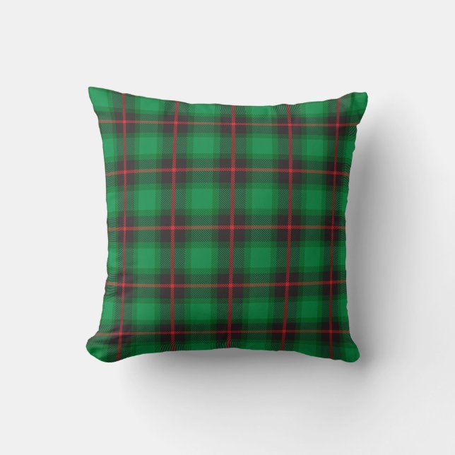 Plaid Tartan Green Red Traditional Scottish Trendy Cushion (Front)