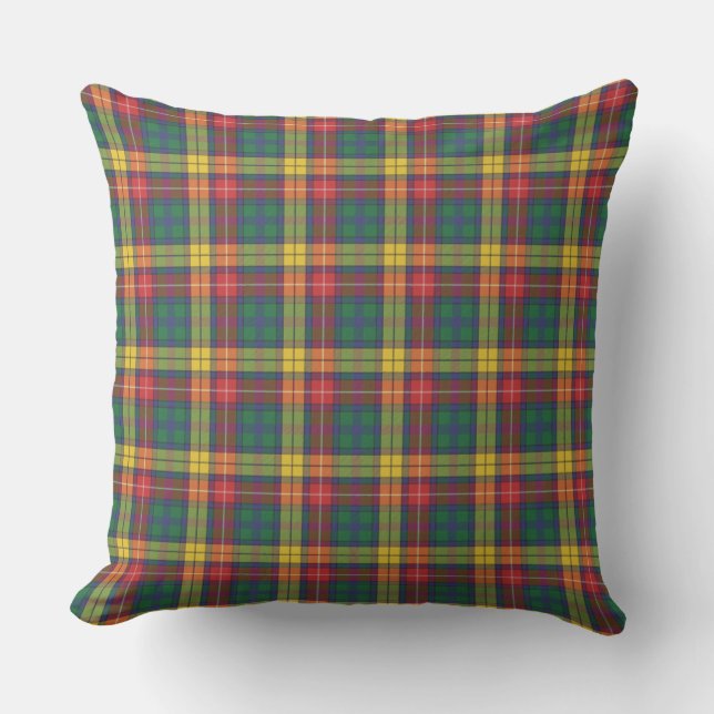Plaid Tartan Modern Home Clan Buchanan Pattern Cushion (Front)