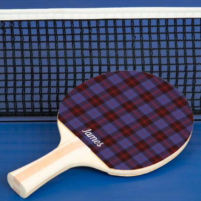  plaid tartan navy blue red  ping pong paddle (Insitu)