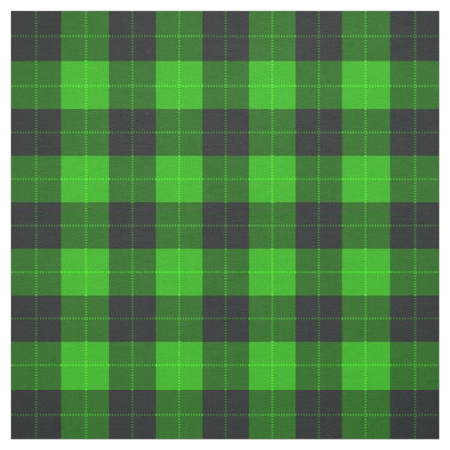 Plaid /tartan pattern green and Black Fabric (Swatch)