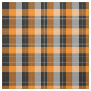 Plaid /tartan pattern orange and Black Fabric