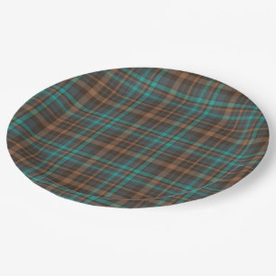 Plaid tartan pattern paper plate