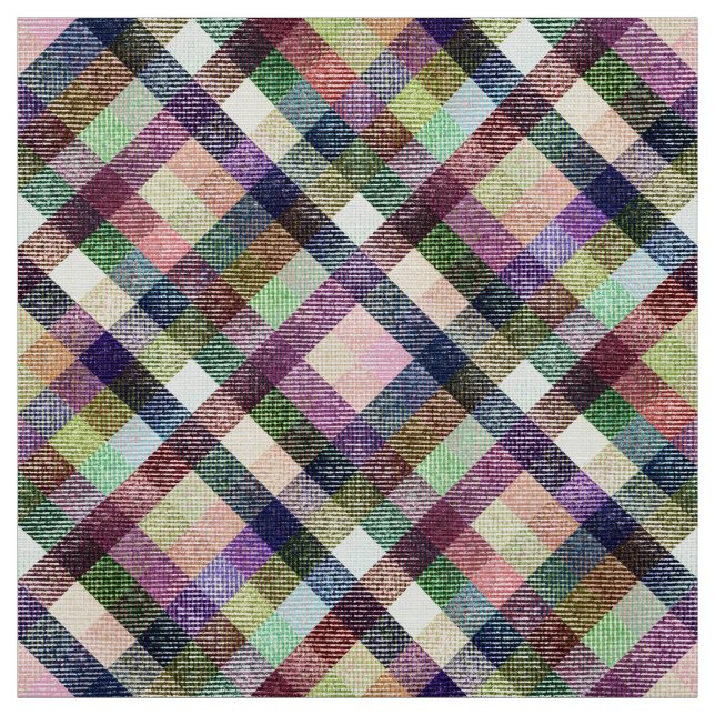 plaid tartan plaid classic blue pink green multico fabric (Swatch)
