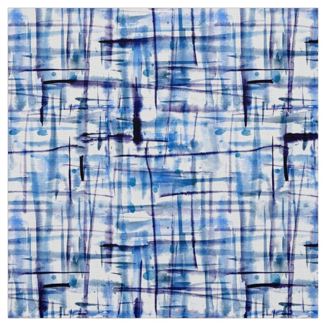 plaid tartan plaid classic blue white texture fash fabric (Swatch)