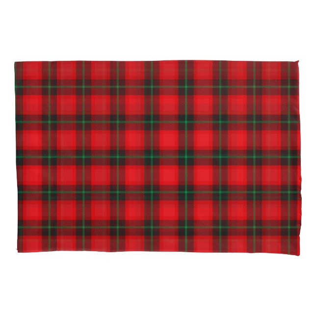 Plaid Tartan Red Black Pattern Trendy Pillowcase (Front)