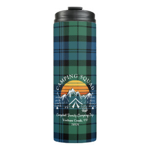 Plaid Tartan Retro Family Camping Squad Campbell Thermal Tumbler