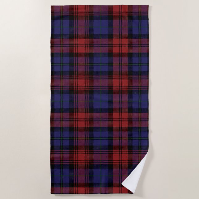 Plaid Tartan Rustic Clan MacLachlan Check Beach Towel (Front)