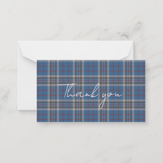 Plaid Tartan Thompson Rustic Thank You Card (Front)