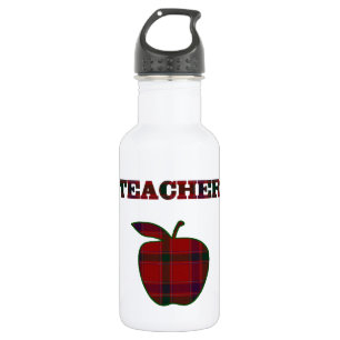 Plaid Teacher's Apple 532 Ml Water Bottle